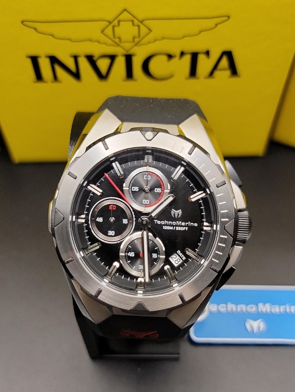 🌊 TM-318086 TechnoMarine Ocean Victory Men's Chronograph Watch 41.3mm Black Red